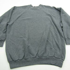 VINTAGE Fruit Of The Loom Sweatshirt Ladies 2XL Gray Single Stitch Long Sleeve